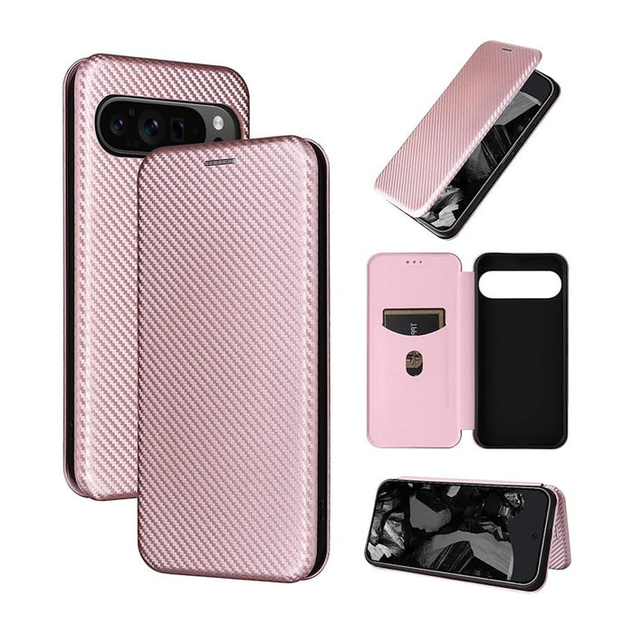Slim Carbon Fiber Flip Wallet Case Cover