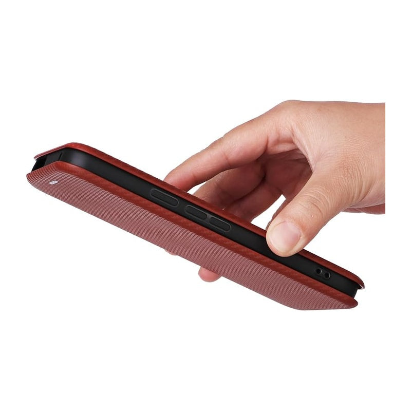 Google Pixel 10 Pro Slim Carbon Fiber Flip Wallet Case Cover