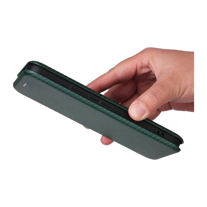 Slim Carbon Fiber Flip Wallet Case Cover