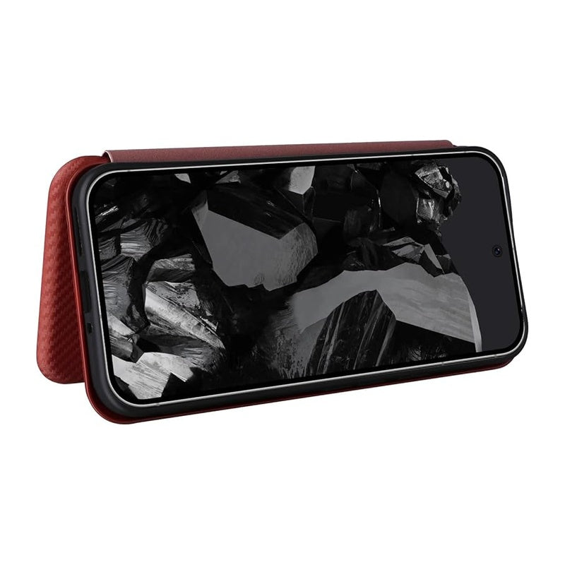 Google Pixel 10 Pro Slim Carbon Fiber Flip Wallet Case Cover