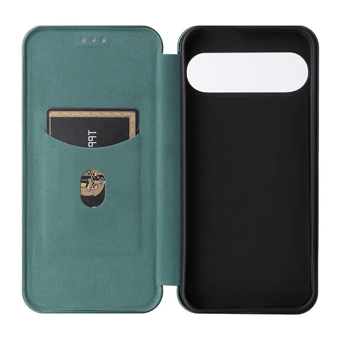 Slim Carbon Fiber Flip Wallet Case Cover