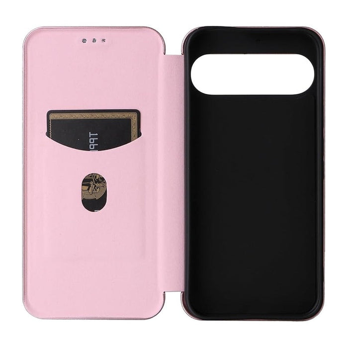 Slim Carbon Fiber Flip Wallet Case Cover