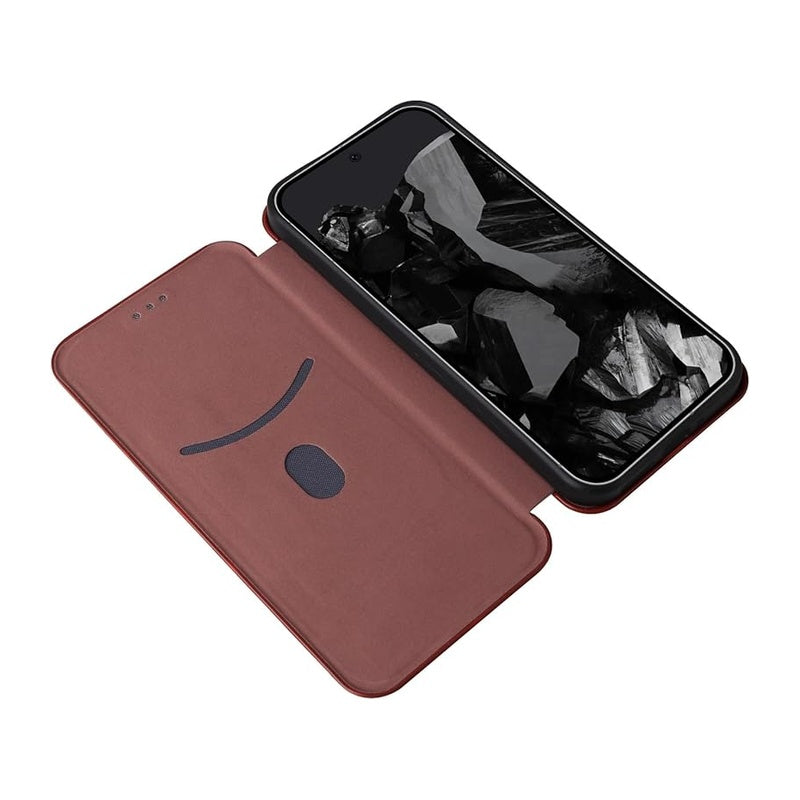 Google Pixel 10 Pro Slim Carbon Fiber Flip Wallet Case Cover