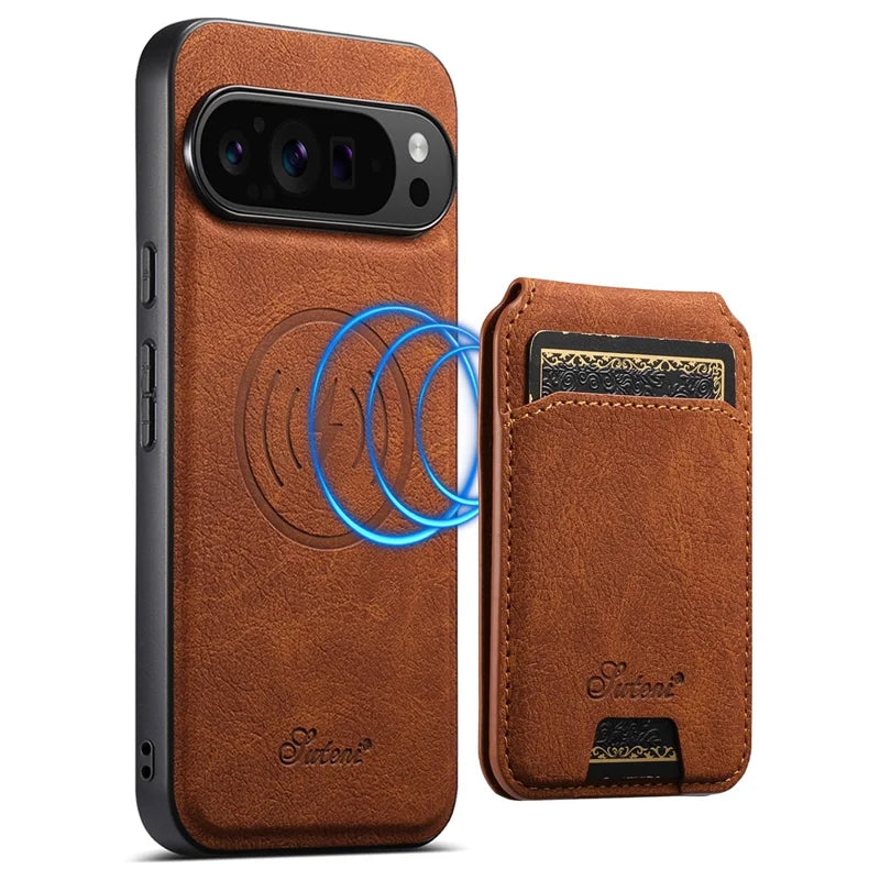 Google Pixel 10 Pro MagSafe Wireless Charging Wallet Leather Case