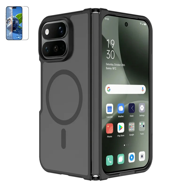 Pixel 11 Pro Fold Magnetic Case with Tempered Glass and Matte Finish