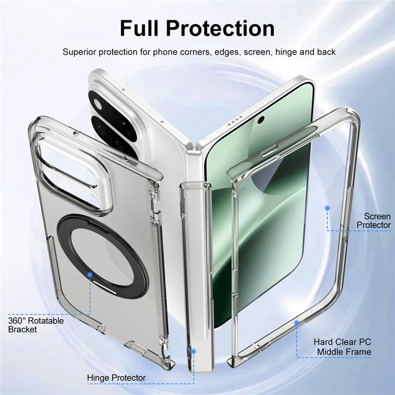 Pixel 11 Pro Fold Clear Case with Rotatable Kickstand and Hinge – View 12