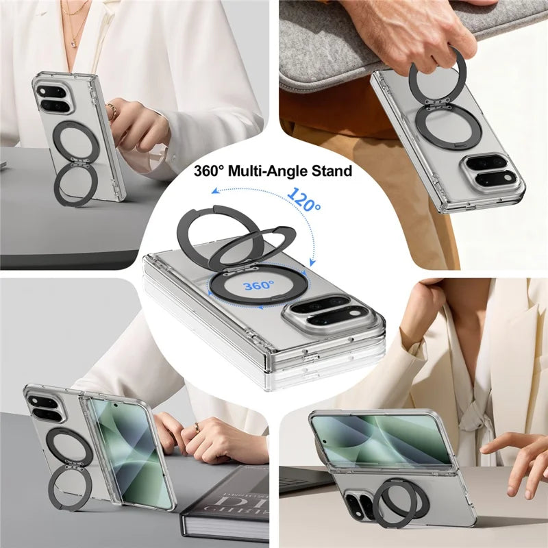 Pixel 11 Pro Fold Clear Case with Rotatable Kickstand and Hinge – View 5