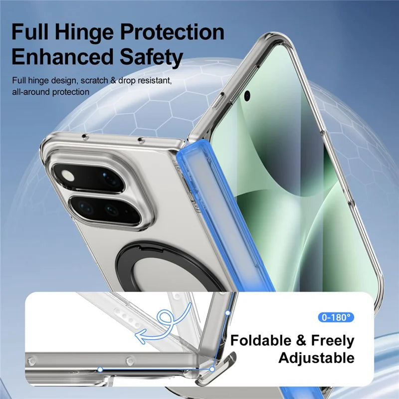Pixel 11 Pro Fold Clear Case with Rotatable Kickstand and Hinge – View 6