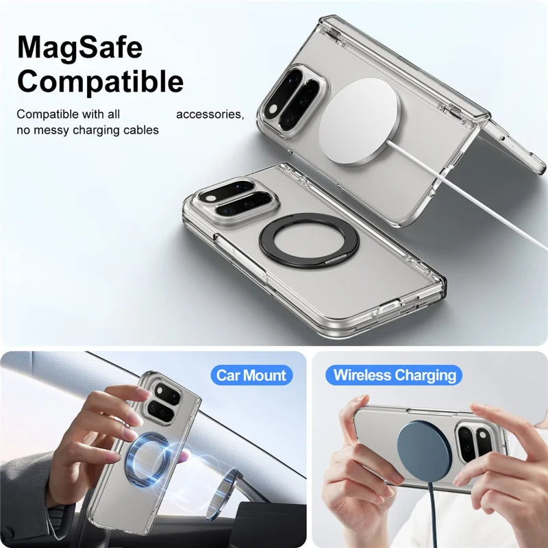 Pixel 11 Pro Fold Clear Case with Rotatable Kickstand and Hinge – View 8