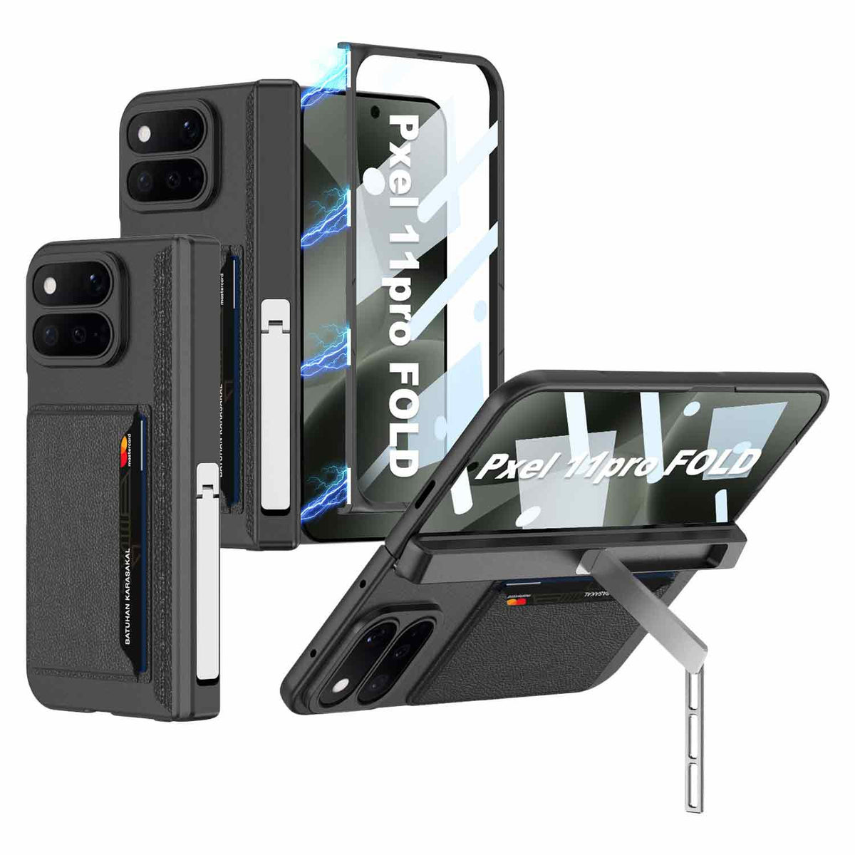 Pixel 11 Pro Fold Fold Integrated Fold Hinge Card Slot Phone Case with Holder