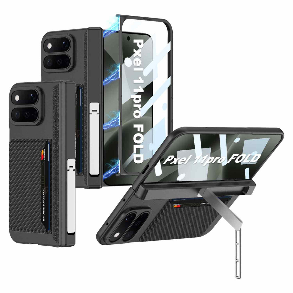 Pixel 11 Pro Fold Fold Integrated Fold Hinge Card Slot Phone Case with Holder